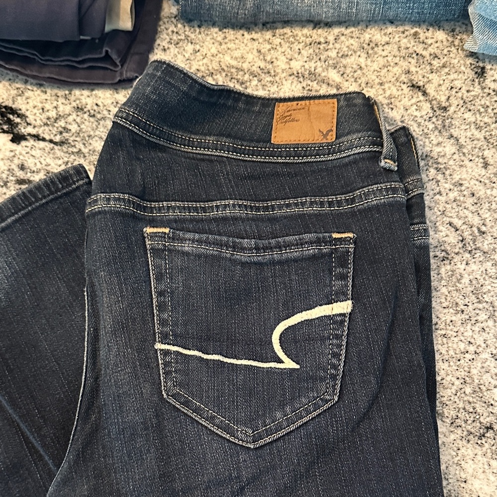 Y2K American Eagle- Original Boot Cut- Stretch- Dark Blue Women's Jeans - Picture 5 of 8